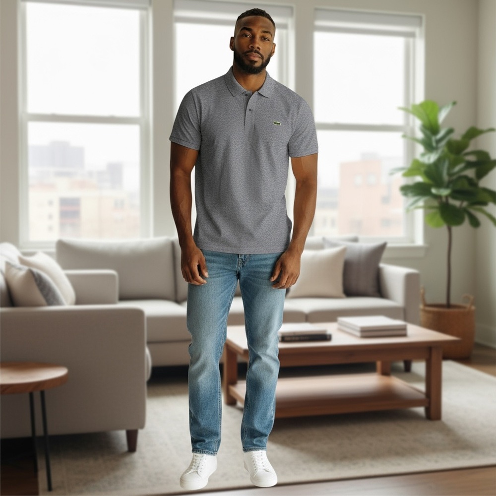 Lacoste Heather Gray Polo Shirt for Men